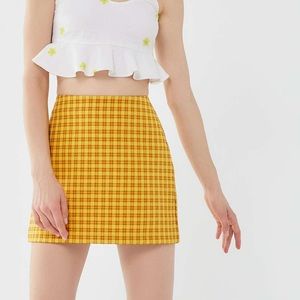 Urban Outfitters Gretchen Yellow Plaid Mini Skirt